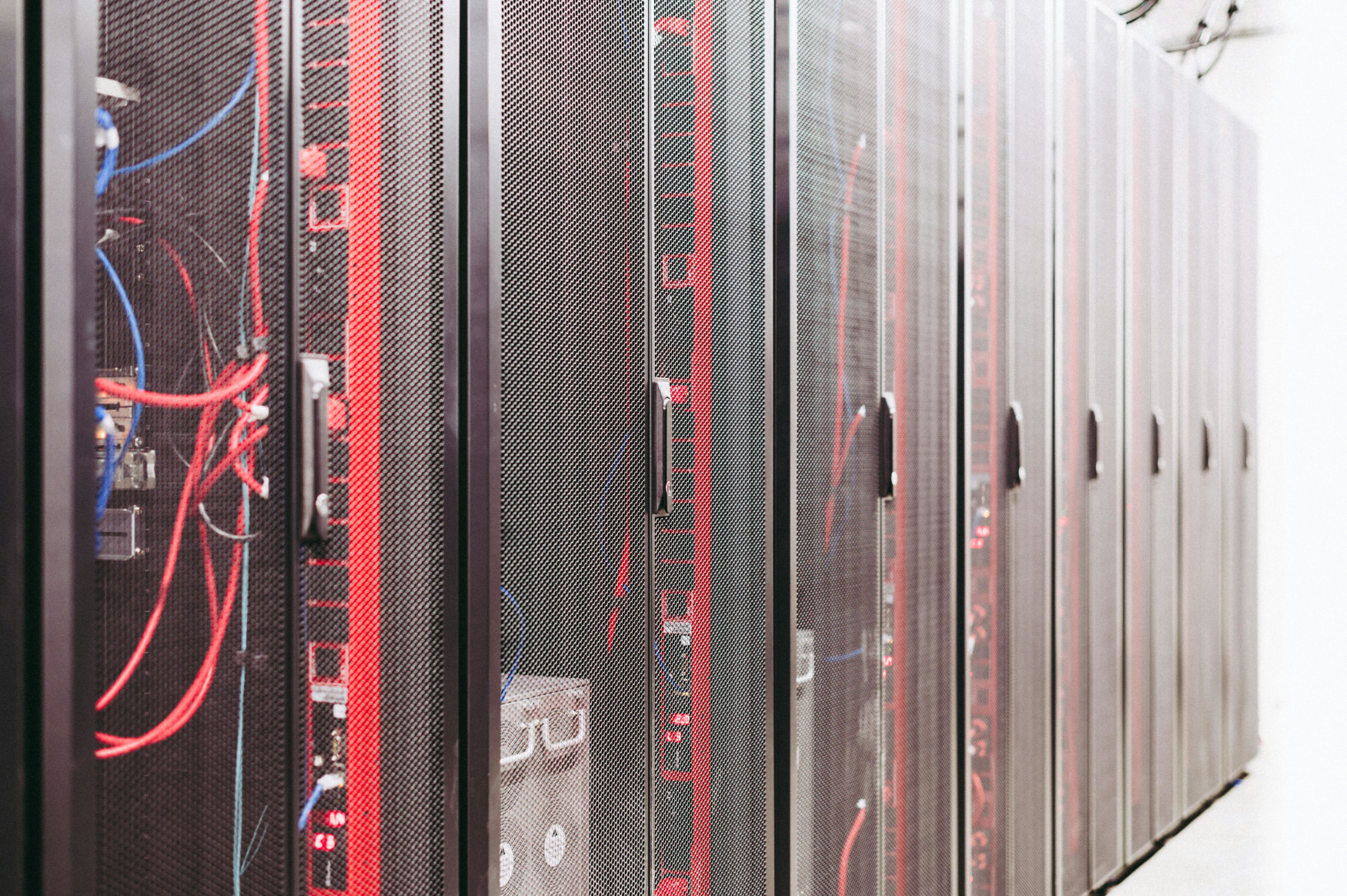 server racks with networking cables
