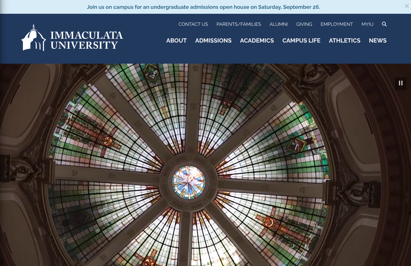 Immaculata University Website Review
